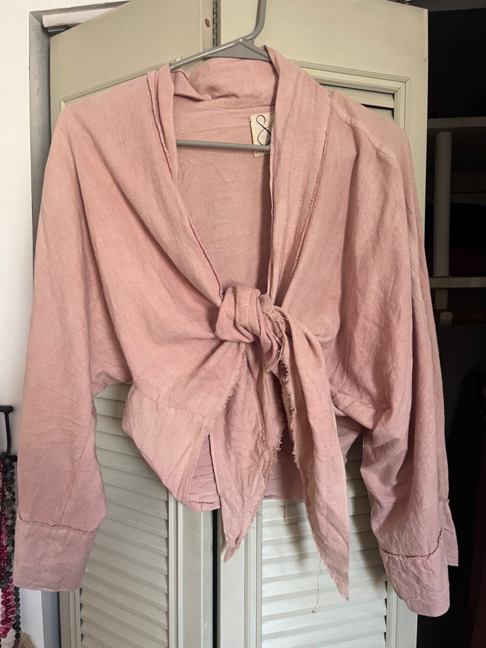 Sparrow Co Raw Silk Kimono Wrap Top